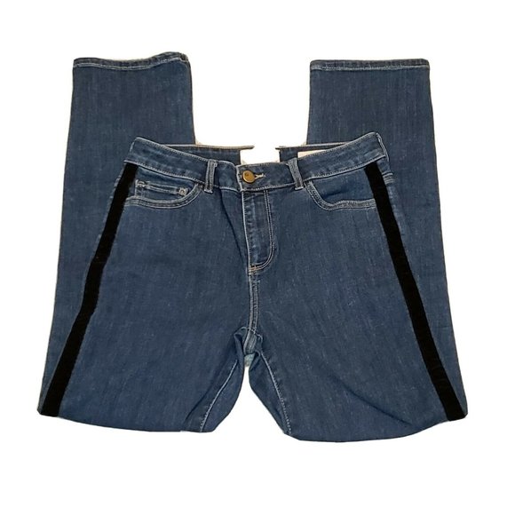 LOGO by Lori Goldstein Denim - LOGO Lori Goldstien Straight Jeans Black Stripe
